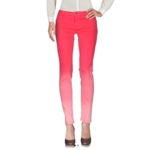 Twin- set ombré gradient Italian jeans, heart button